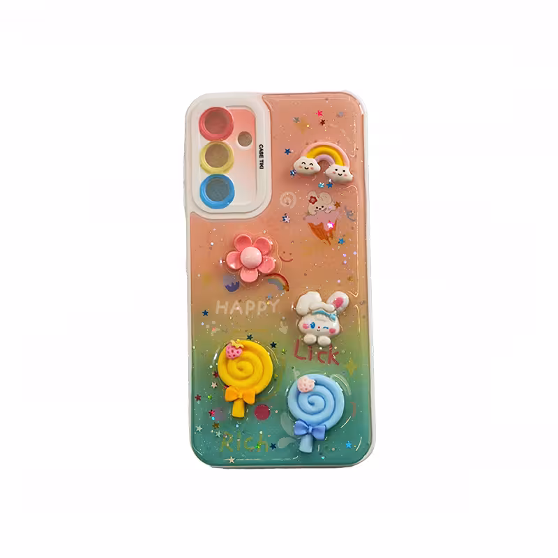 قاب گوشی سامسونگ A15 عروسکی برجسته صورتی