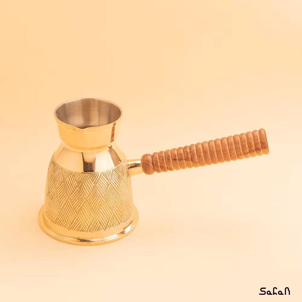 قهوه جوش برنجی طلایی بدون در مدل دالبر سایز 3