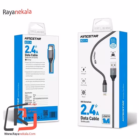 کابل تبدیل USB به لایتنینگ کینگ استار مدل  K21 i طول 1متر