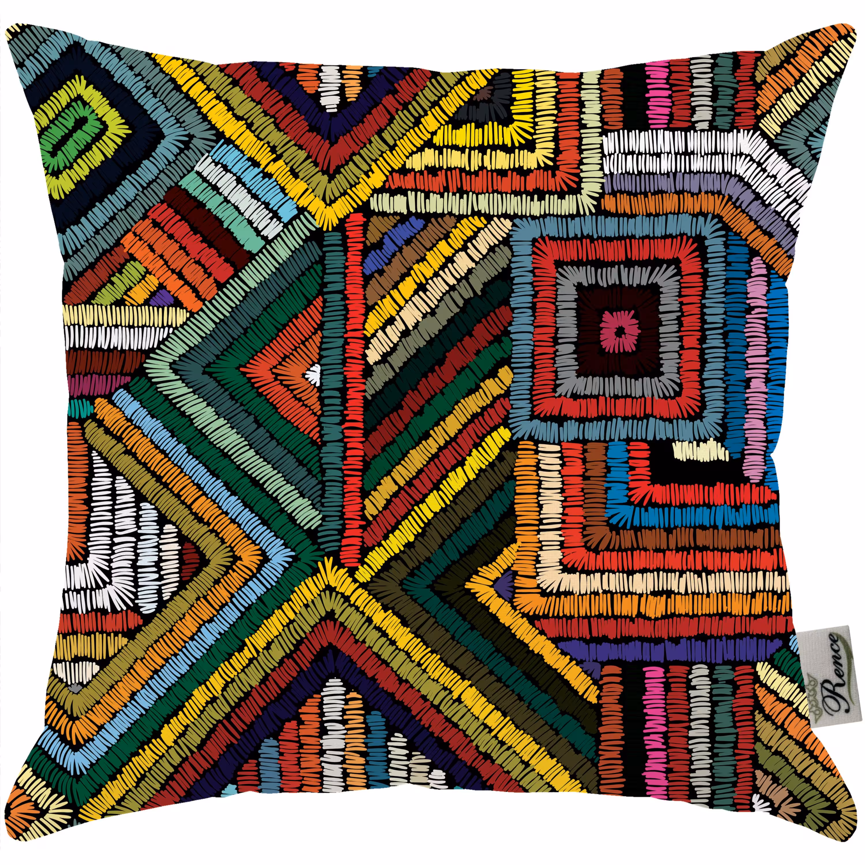 کوسن مبل مخمل طرح رنگی سایز 33 در 33 مدل S2-545 شرکت رنس