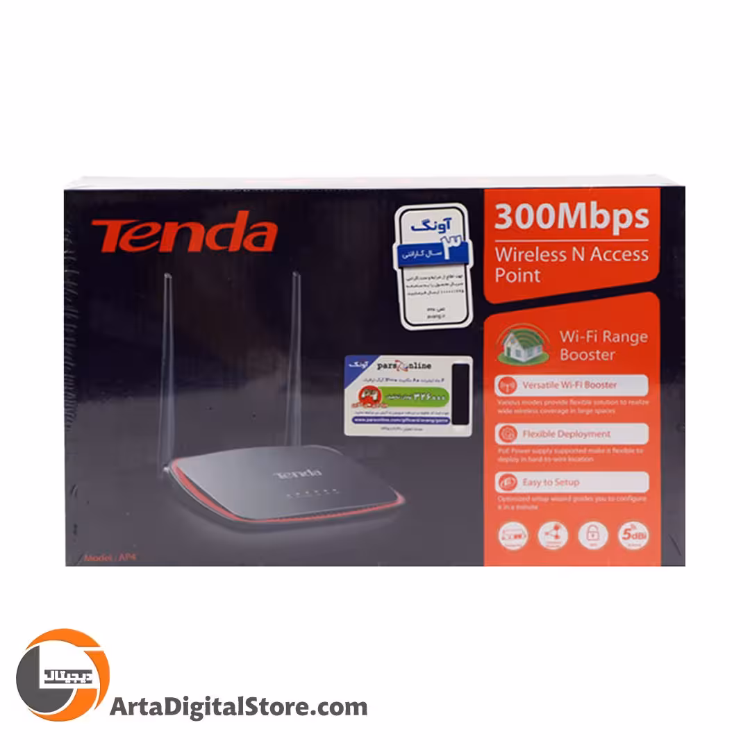 اکسس پوینت تندا Tenda AP4 300Mbp/s Black