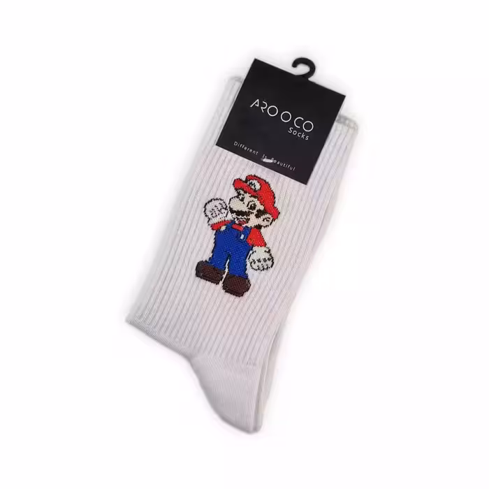 جوراب گیمینگ سوپر ماریو سفید Super Mario