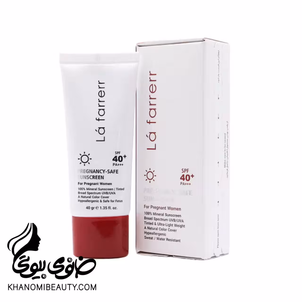 کرم ضد آفتاب مینرال لافارر مناسب خانمهای باردار SPF40 رنگی 40 میل