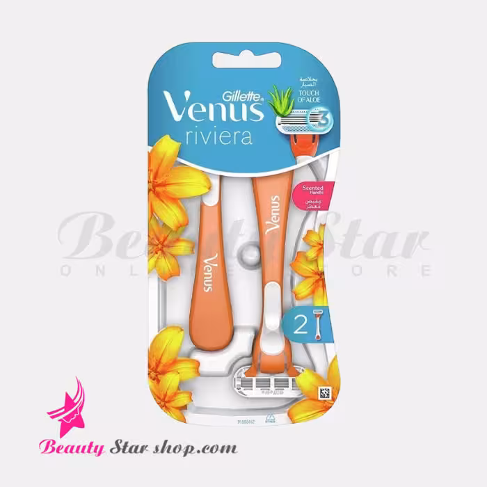 خود تراش (ژیلت) 3 لبه ونوس ژیلت ریویرا مدل آلوئه ورا بسته 2 عددی