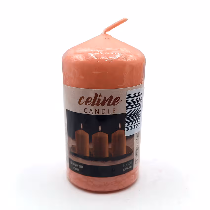 شمع استوانه ای گلبهی ارتفاع 11cm کد 550013