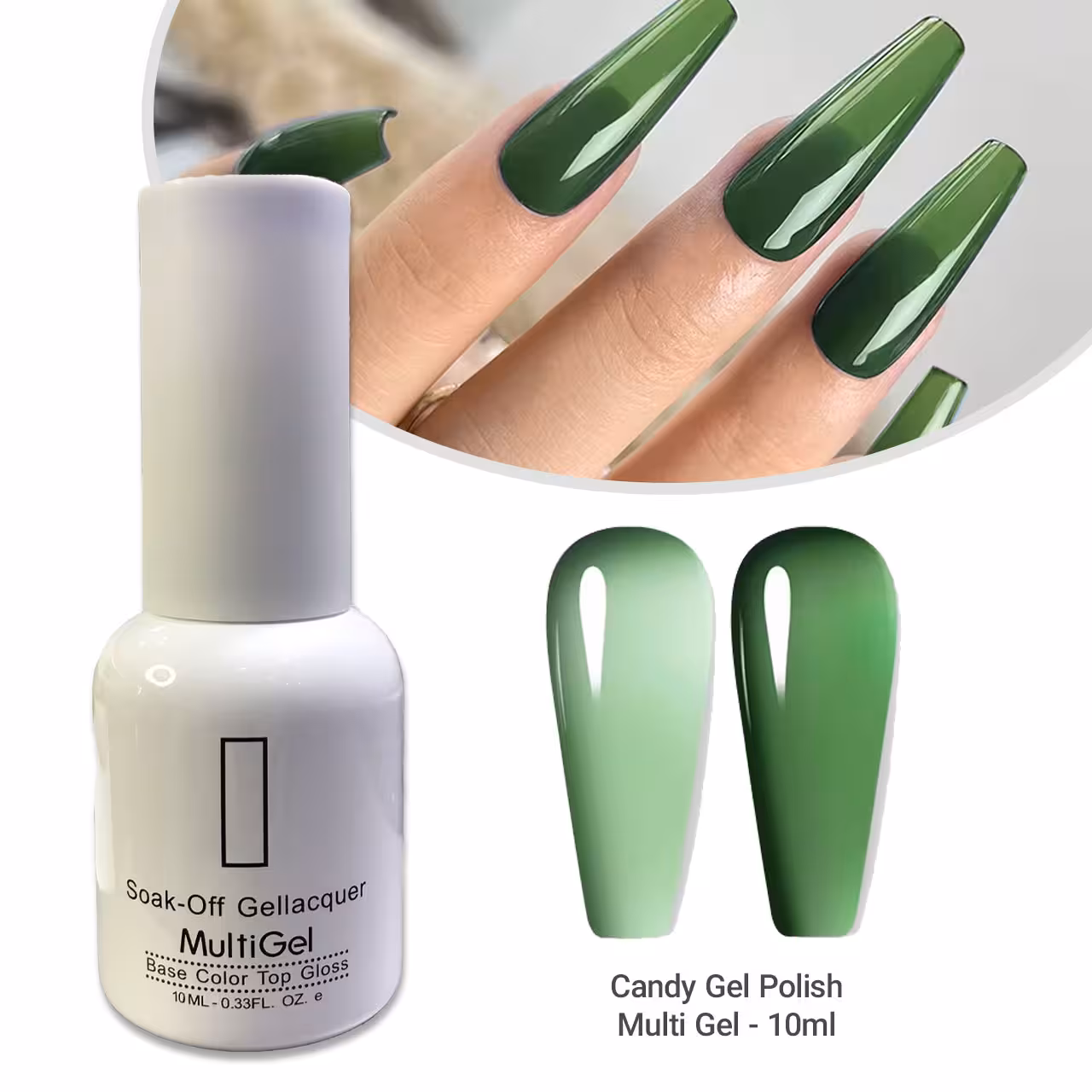 لاک ژل آبنباتی مولتی ژل Multi Gel سبز 10 میل