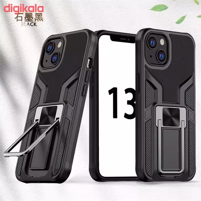 کاور آیرون من مدل King Stand مناسب برای گوشی موبایل اپل IPHONE 13 به همراه قلم لمسی