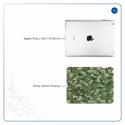 برچسب پوششی ماهوت مدل Army-Green-Pixel مناسب برای تبلت اپل iPad 2 2011 A1397