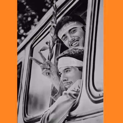 نقاشی سیاه قلم طرح دیدارآخر کد 140103