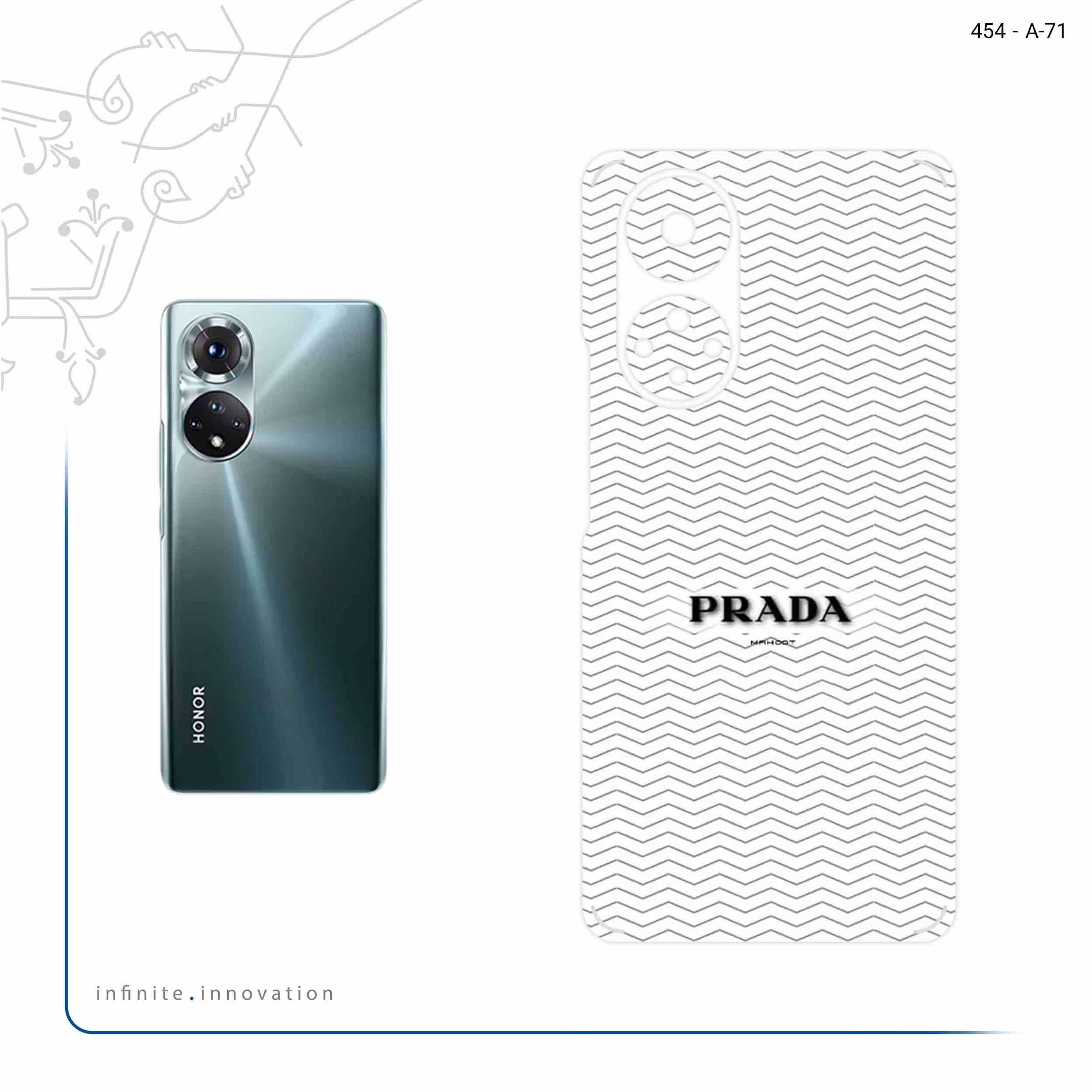 برچسب پوششی ماهوت مدل Prada مناسب برای گوشی موبایل آنر 50