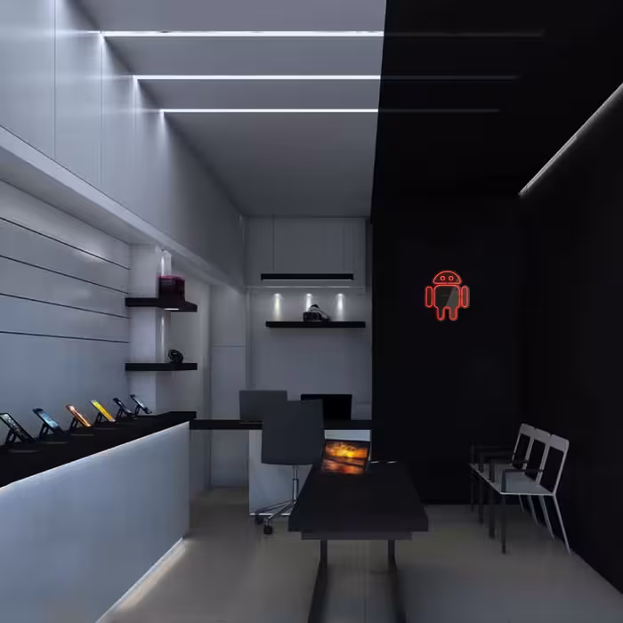 چراغ دیواری نئون دیزاین طرح Android-Logo_RD