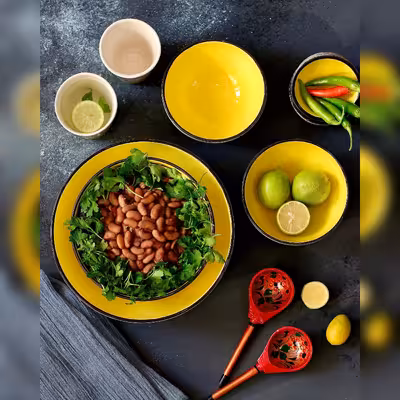 کاسه سرامیکی مدل ترشی خوری خورشیدی کد to kh بسته 6 عددی