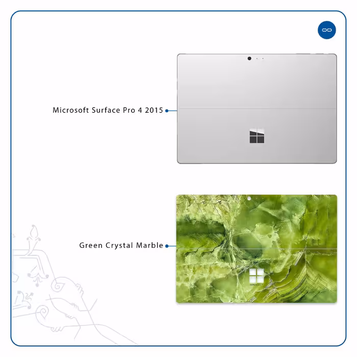 برچسب پوششی ماهوت مدل Green Crystal Marble مناسب برای تبلت مایکروسافت Surface Pro 4 2015