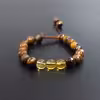 دستبند ناماسته مدل  سیترین و چشم ببر زنبوری کد 20