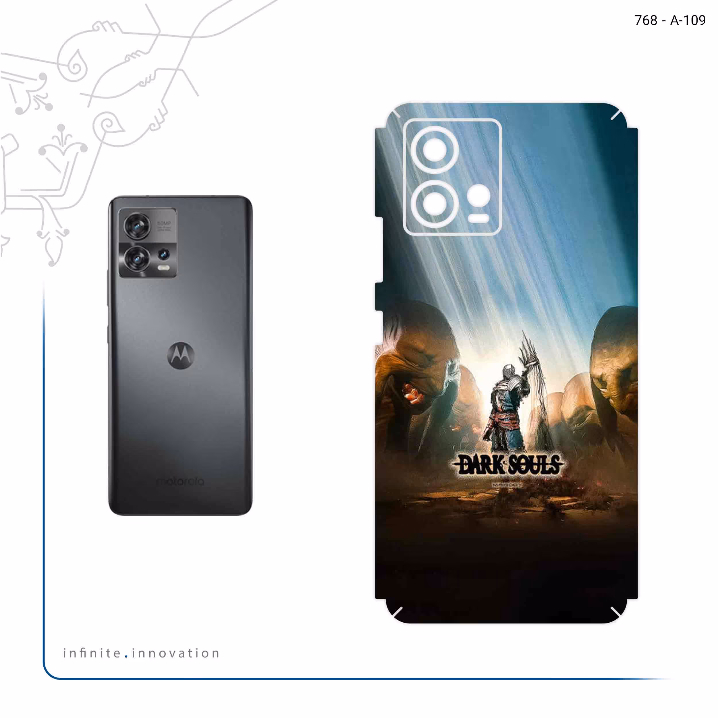 برچسب پوششی ماهوت مدل Dark Souls Game Series مناسب برای گوشی موبایل موتورولا Edge 30 Fusion