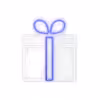 چراغ دیواری نئون دیزاین طرح Gift-Box_BL