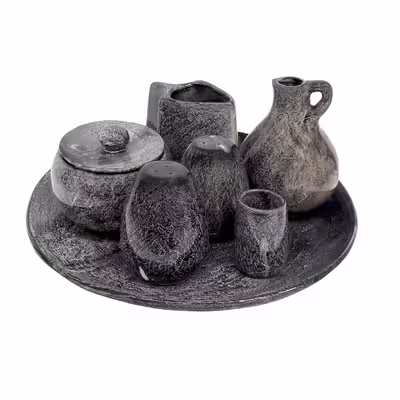 ست نمکدان و فلفل پاش سرامیکی کد 220 مجموعه 7 عددی