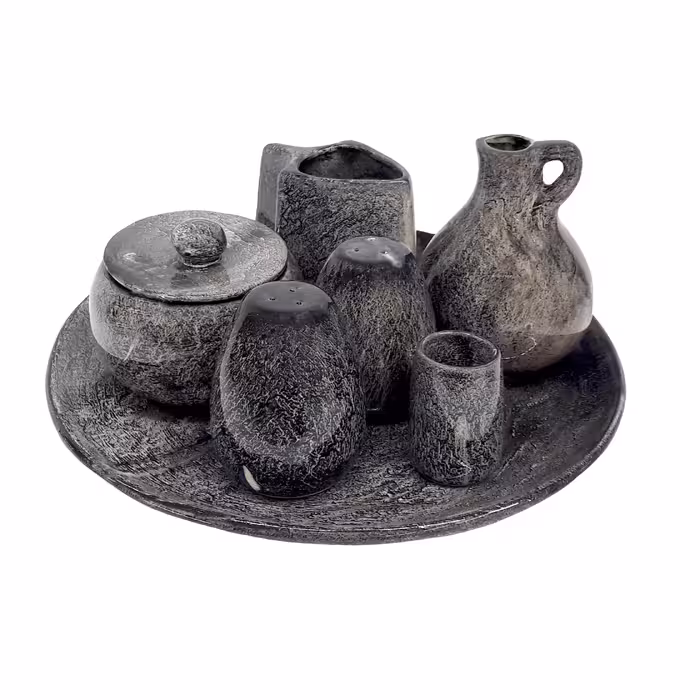 ست نمکدان و فلفل پاش سرامیکی کد 220 مجموعه 7 عددی