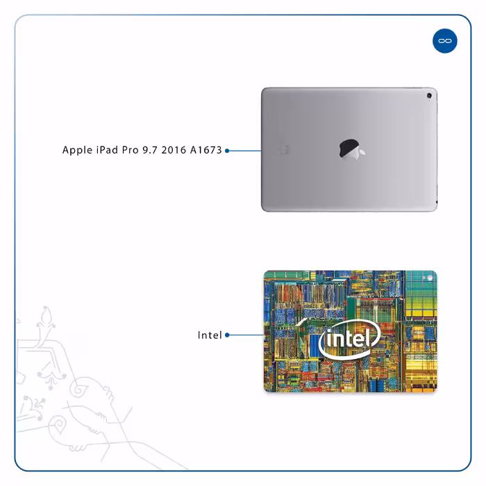 برچسب پوششی ماهوت مدل Intel Brand مناسب برای تبلت اپل iPad Pro 9.7 2016 A1673