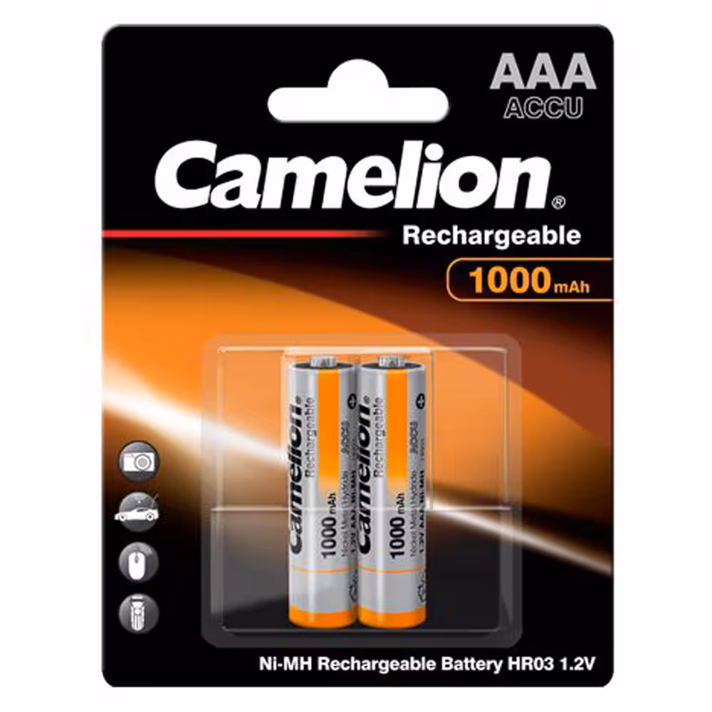 باتری نیم قلمی شارژی (قابل شارژ) کملیون 1000-2 عددی