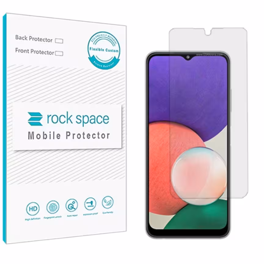 گلس نانو هیدروژل شفاف و ضد ضربه گوشی سامسونگ A22 5G برند راک اسپیس   