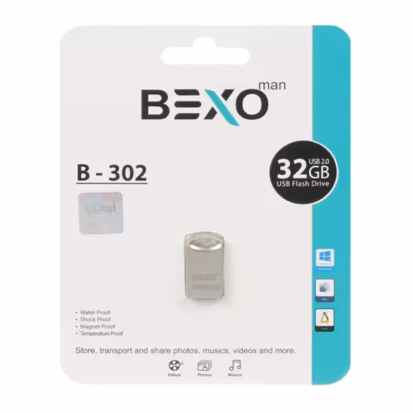 فلش مموری بکسو مدلBEXO B-302 USB2.0 Flash Memory-32GB (گارانتی داده پردازی آواتک)-کد941