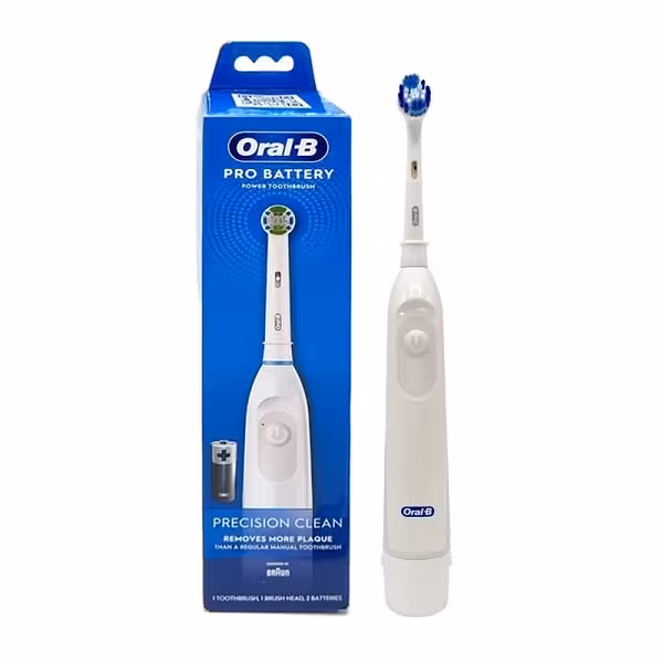 مسواک برقی باتری دار اورال بی Oral B مدل پرو باتری Pro Battery اصل | رنگ سفید