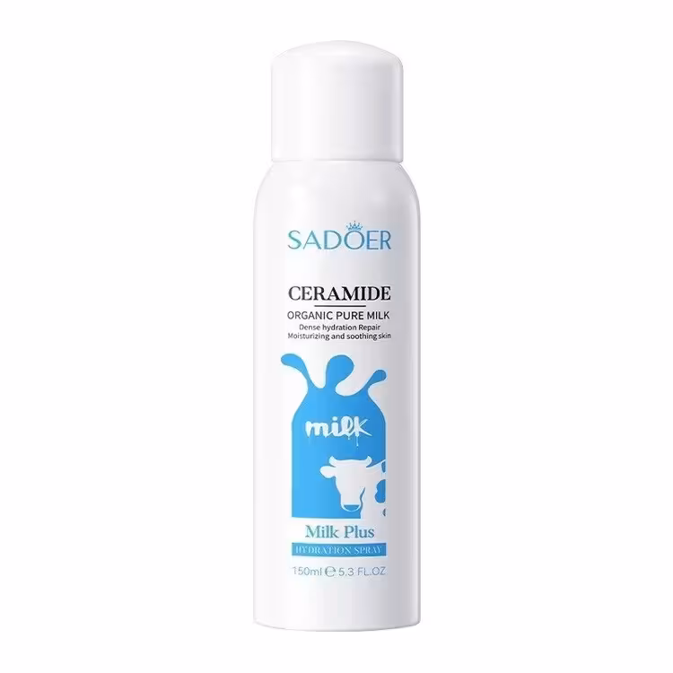 اسپری آبرسان و روشن کننده صورت سادور مدل Milk plus مناسب برای انواع پوست حجم 150 میلی لیتر