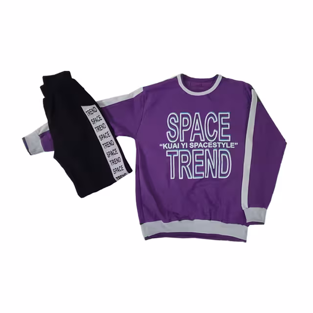 ست بلوز و شلوار بنفش طرح SPACE کد 05