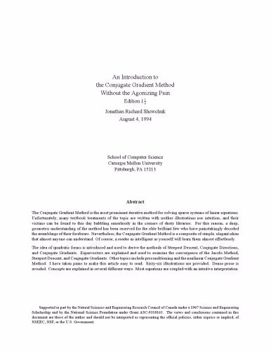خرید و دانلود نسخه کامل کتاب An Introduction to the Conjugate Gradient Method Without the Agonizing Pain