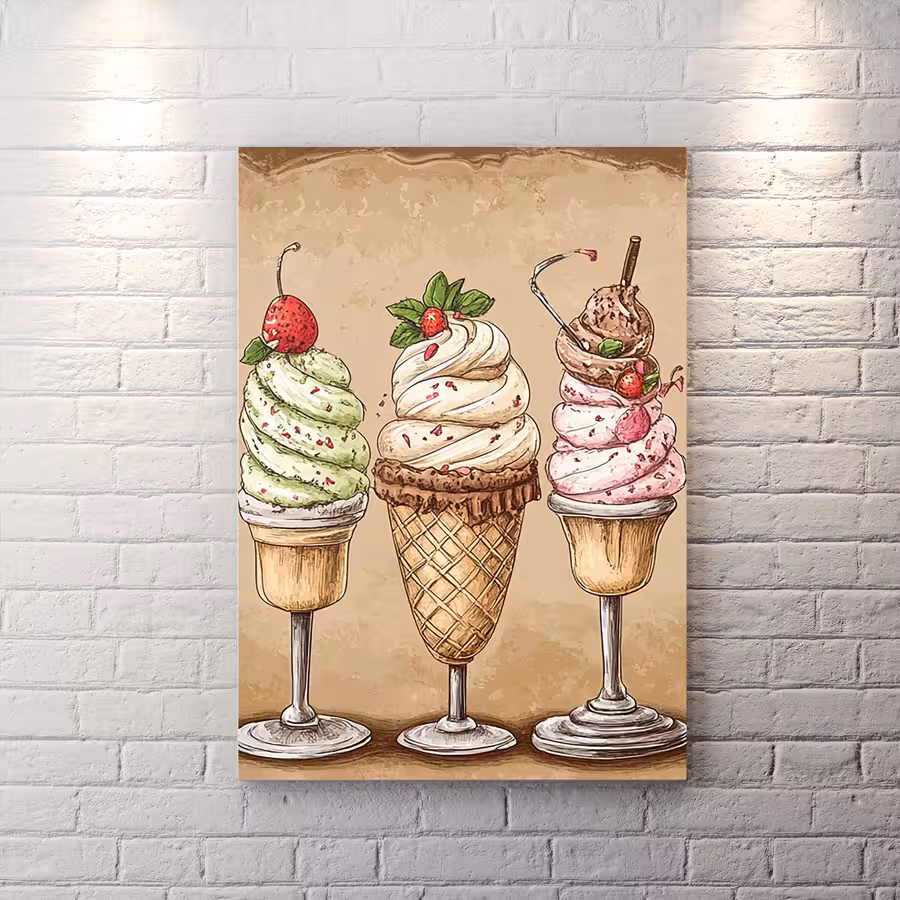 تابلو تخته شاسی با طرح بستنی قیفی HQCs-2298