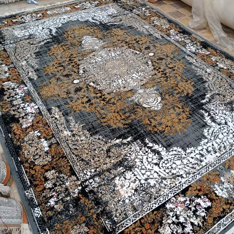 فرش ماشینی کاشان 6متری طرح نورا(BCF)باارسال رایگان