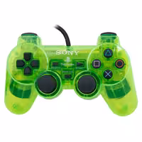 دسته بازی شوک دار پلی استیشن 2 PS2 مدل شیشه ای سبز