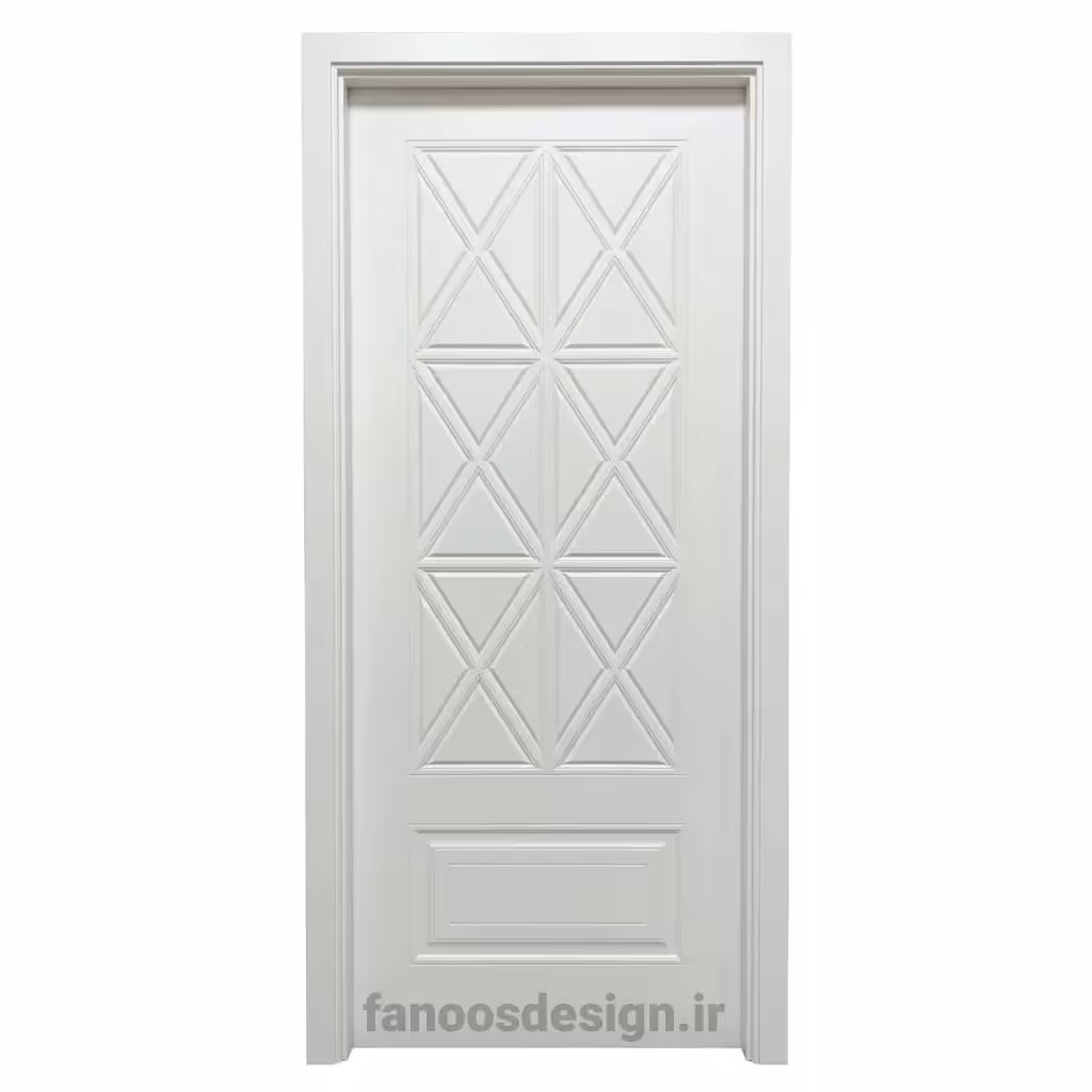 درب سفید لوکس با طراحی هندسی | مدل Diamond کد 30617