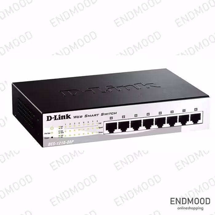 سوئیچ شبکه 8 پورت دی لینک مدل DES-1210-08P