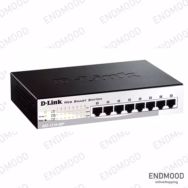 سوئیچ شبکه 8 پورت دی لینک مدل DES-1210-08P