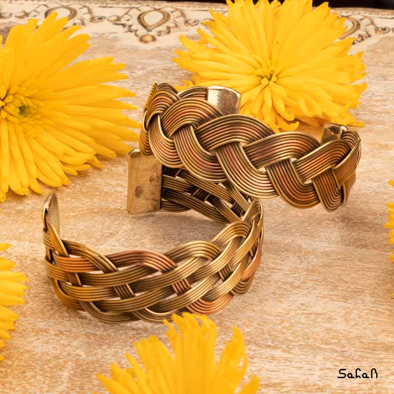 دستبند النگویی باز بافت