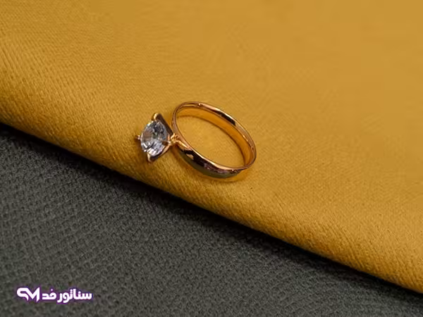 انگشتر تک نگین طلایی AZ4012