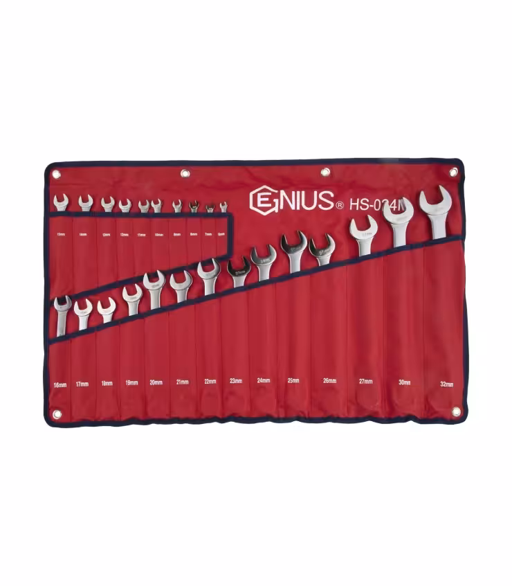 سری 24 عددی آچار  6تا32یکسر تخت و رینگی مدل HS-024M جنیوس GENIUS