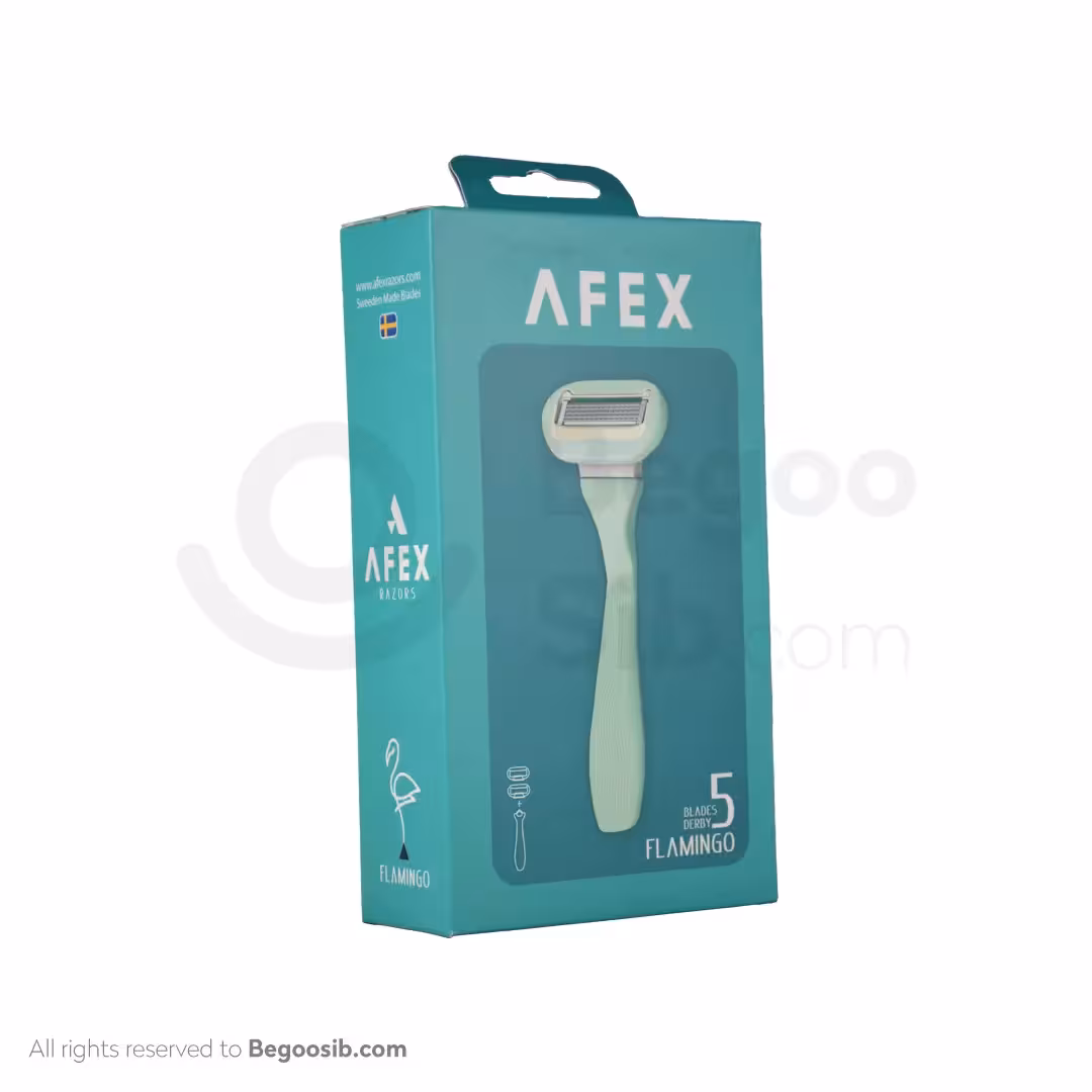 تیغ اصلاح فلامینگو 5 لبه سبز به همراه یک عدد سری اضافه افکس