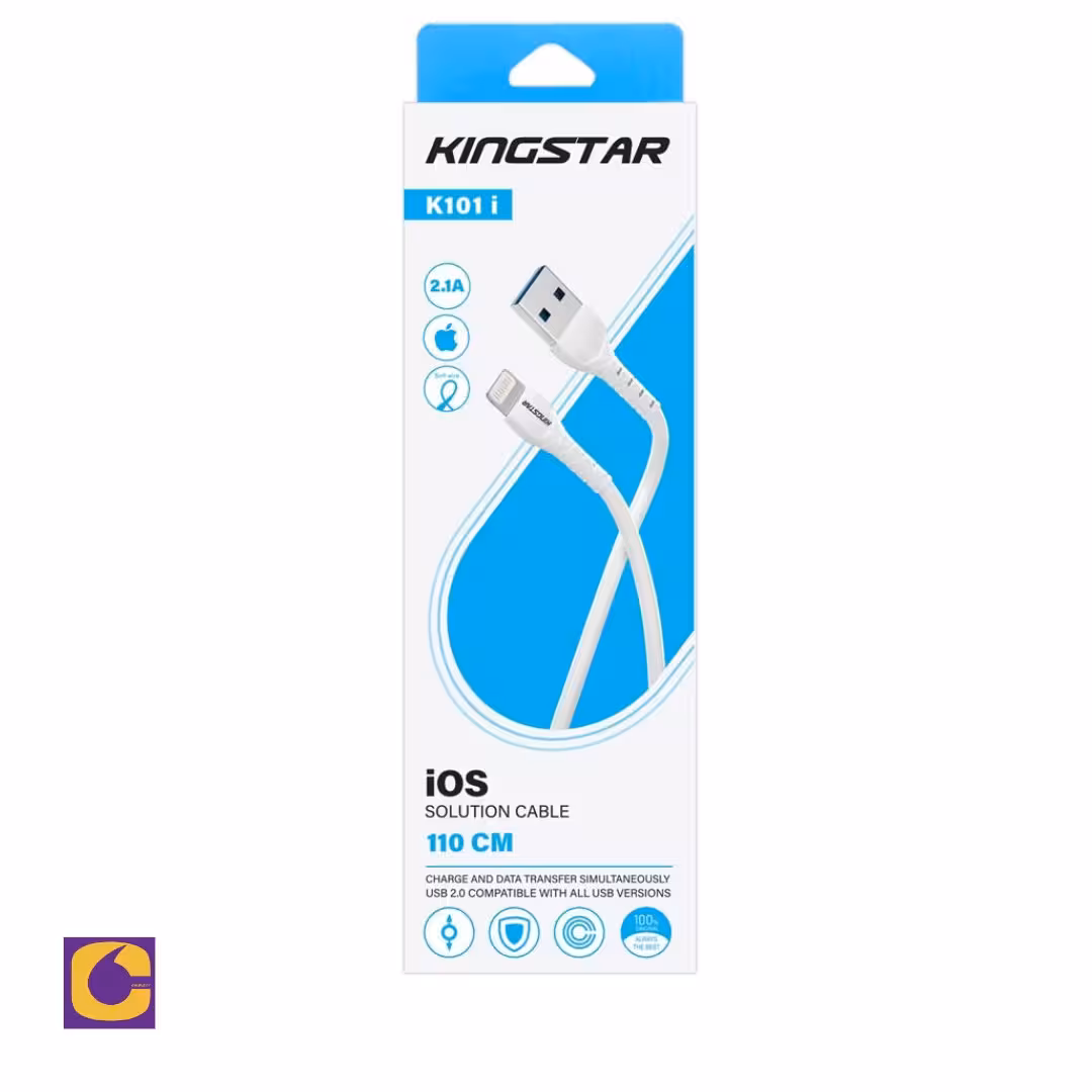 کابل شارژ  آیفون( Lightning ) کینگ استار kingstar مدل K101i ( 1.1متر )