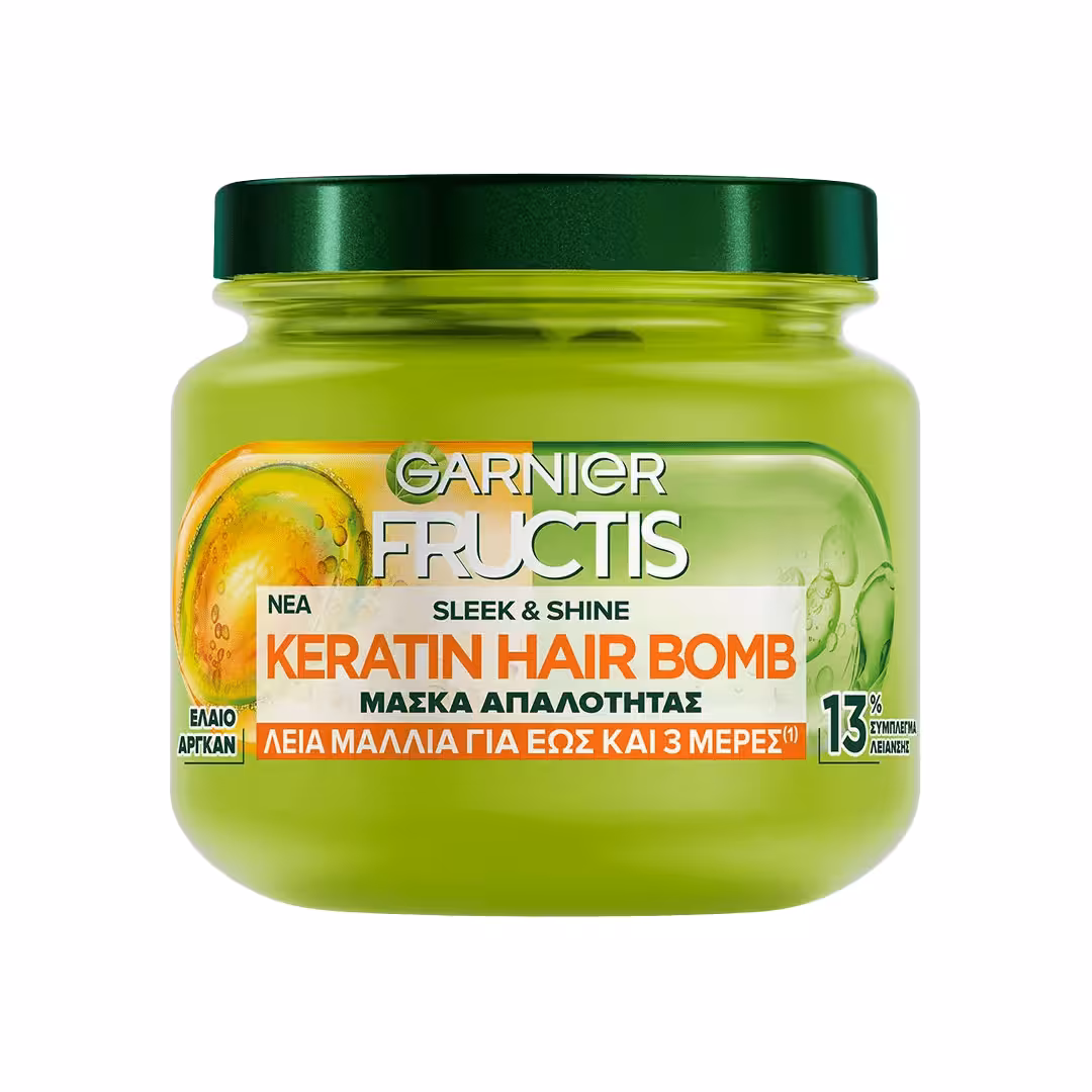 ماسک موی براق کننده و نرم کننده گارنیر حجم 320 میل Garnier Fructis Sleek & Shine Keratin Hair Bomb