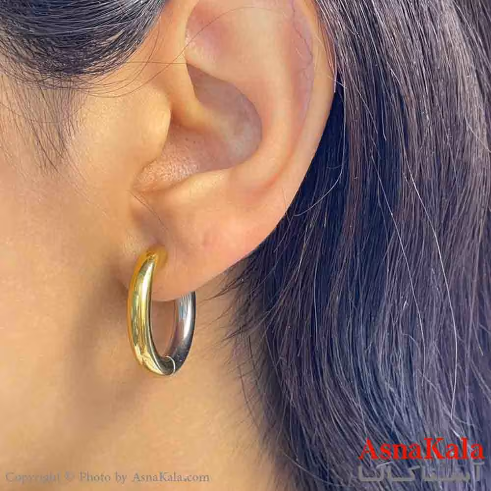 گوشواره دخترانه مینیمال طرح حلقه ریز رنگ طلایی کد GSH151867W