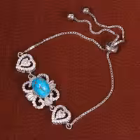 دستبند فیروزه زنانه کد 29943 - جواهری مشاهیر