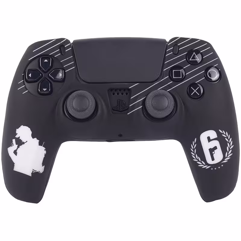 روکش دسته بازی PS5 طرح Rainbow Six زمینه مشکی