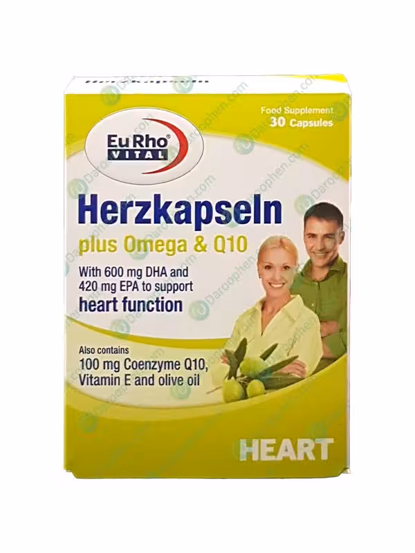 هرتز کپسول پلاس امگا و کیوتن یوروویتال 30 عدد – Eurhovital Herzkapseln Plus Omega And Q10 30 Capsules