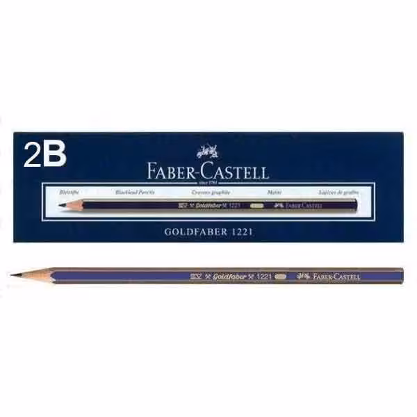 مداد طراحی فابر کاستل مدل گلدفابر با درجه سختی نوک 2B