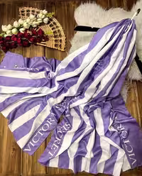 شال نخی بنفش راه راه سفید برند VICTORIA SECRET (ویکتوریا سکرت) کد SE172