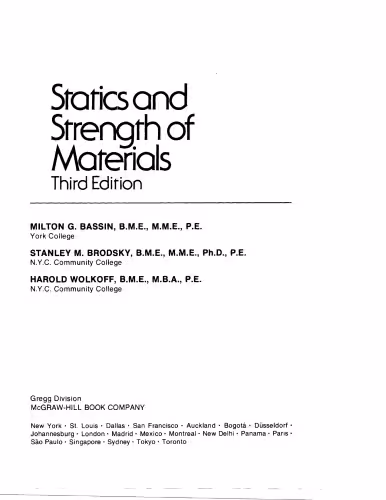 خرید و دانلود نسخه کامل کتاب Statics and strength of materials