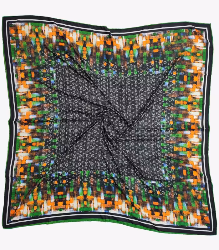 روسری مجلسی لویی ویتون مشکی سبز 2971